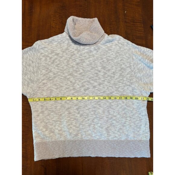 L.L. Bean Cotton Linen Oversized Oat Color Turtleneck Sweater - Picture 5 of 6